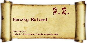 Heszky Roland névjegykártya