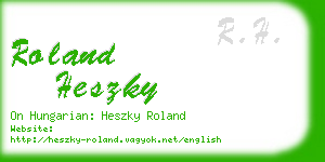 roland heszky business card